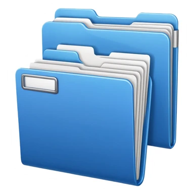 a blue file with blank name label on it sticker