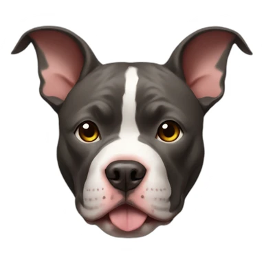Pit bull with bat ears sticker