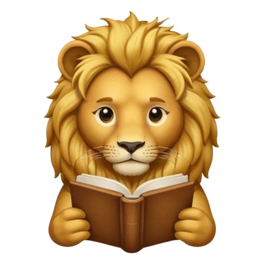 kitap okuyan aslan sticker