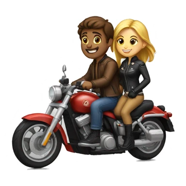 guy and girl motorcyclists sticker