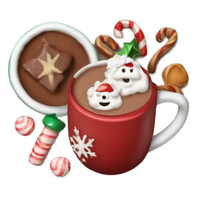 christmas hot cocoa with toppings sticker