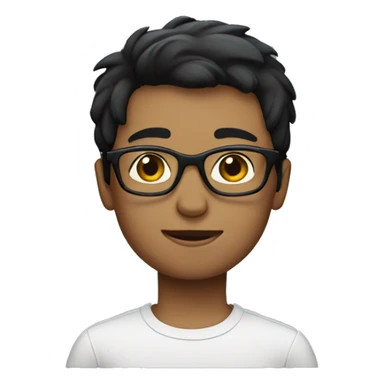 Boy with glasses with black short hair  sticker