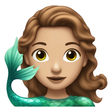 A brown-haired woman with green eyes as a mermaid, with the detail that she is pink. sticker