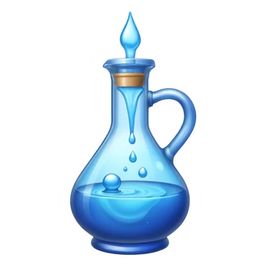 Blue potion bottle open with the liquid falling out (Upside-down with no cork) sticker