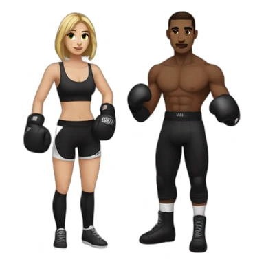 Boxer with his girlfriend but he's skinny and wearing black gloves sticker