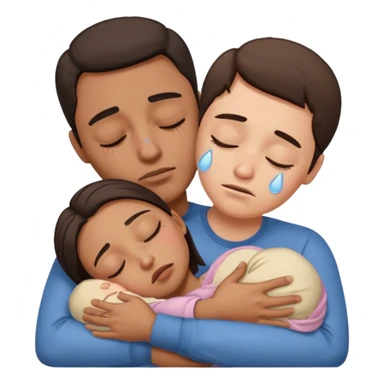 A man holding a sleeping woman in his arms whilst crying  sticker