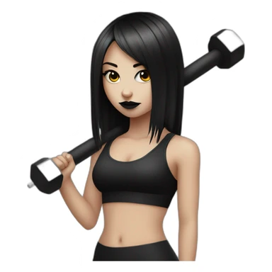goth girl with a barbell sticker