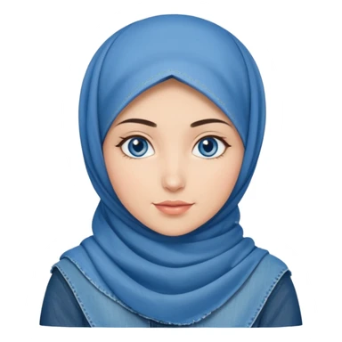 Turkish beautiful finish Konya girl blue eyes with denim hijab dress and ramadan background  sticker