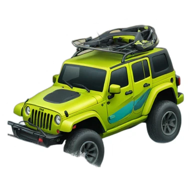 Jeep on wakeboard sticker