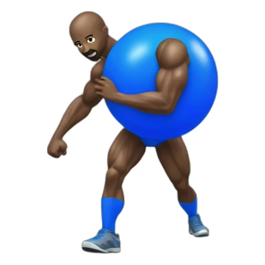 blue ball man shaking gluteus maximus sticker