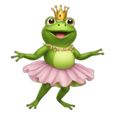 Queen frog dancing in forest sticker