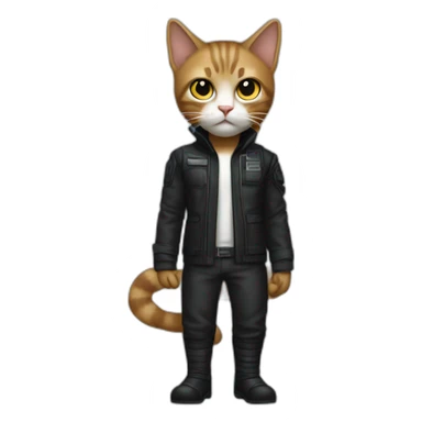 cat in nick fury suit full body sticker