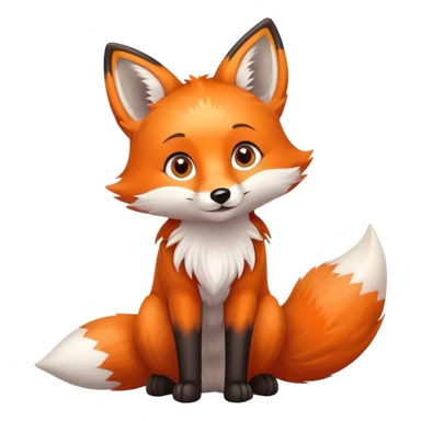 cute fox with bright eyes and fluffy tail sticker