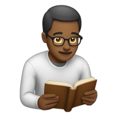 Man reading a book sticker