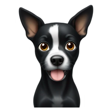 Black small dog with White spot sticker