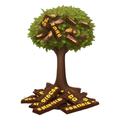 Chocolate combined with small tree sticker