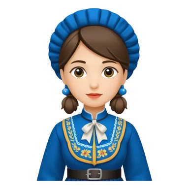 woman wearing traditional blue bunad sticker