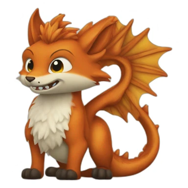 Renard sur un dragon sticker