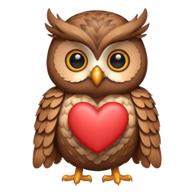 Owl holding hearts sticker