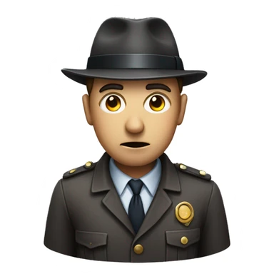detective with wary eyes, very wary, with full alert sticker