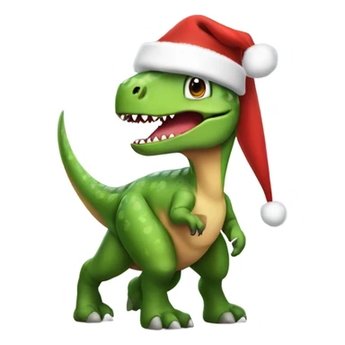 Dinosaur wearing a christmas hat sticker