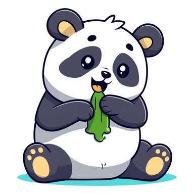 Panda Pukeing in a restaurant  sticker