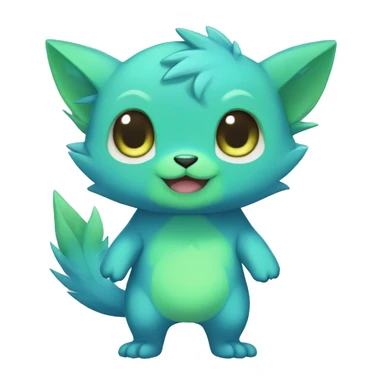 Cute cool green blue animal hybrid Fakemon full body sticker