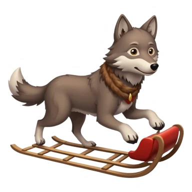 wolf sled sticker