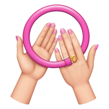 hand with pink ring sticker