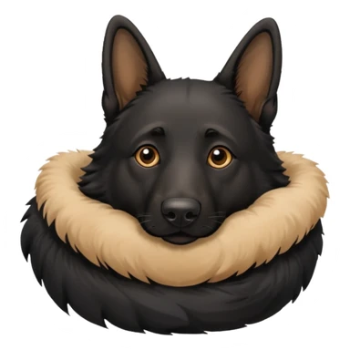mostly black german shepherd lying on her back sticker