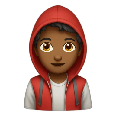 tamil kid with a red hoodie light brown sticker