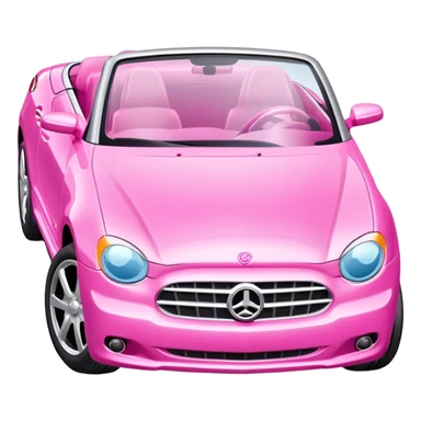pink barbie convertible car sticker