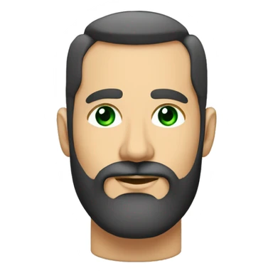 un rostro de barba corta, pelo y barba color negro, ojos verdes, guiñando el ojo derecho sticker