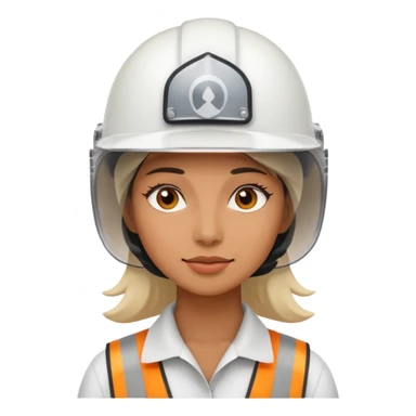 Emoji geniera casco blanco mujer sticker