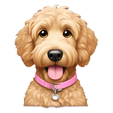 Goldendoodle pink collar  sticker