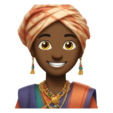 Majama Che!" (All good!)

Visual: A cheerful character with a broad smile and good looks and dancing doing Garba  sticker