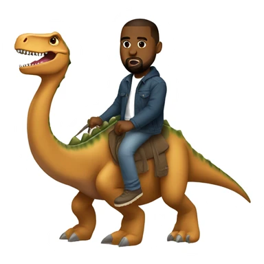 Kanye West riding a dinosaur sticker