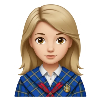 female with scottish attaire and dark blonde hair sticker
