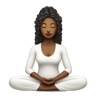White fit women in a meditation energy sticker