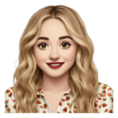 sabrina carpenter with a fruitcake sticker