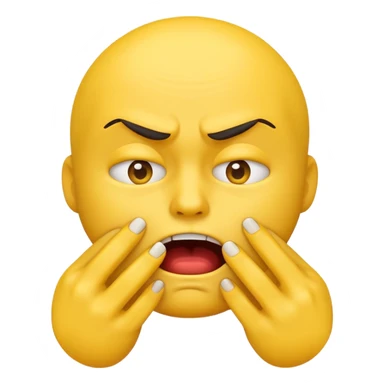 Yellow emoji figure biting nails sticker