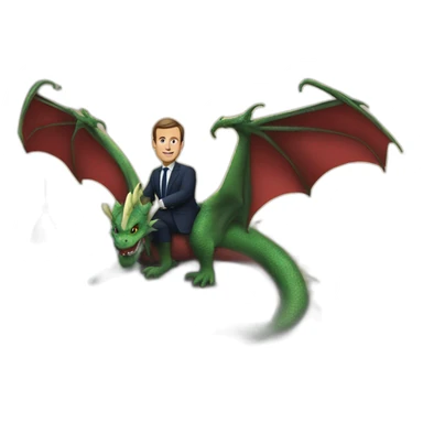 Macron sur un dragon sticker