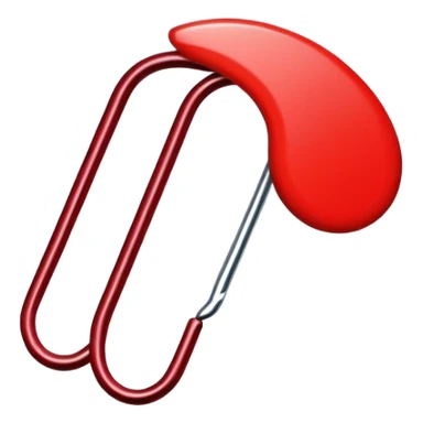 cute bright red hairpin hair clip sticker