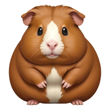 Cinematic Noble Brown Guinea Pig Portrait Emoji, Poised and regal, with a compact, chubby build and a soft, well-groomed rich brown coat, deep-set soulful dark eyes, Simplified yet sharp and sophisticated features, highly detailed, glowing with a warm, dignified glow, high shine, intelligent and charming, stylized with an air of gentle coziness, focused and attentive, soft glowing outline, capturing the essence of a watchful and confident little rodent, so majestic it feels as though it could scurry out of the screen with effortless authority! sticker