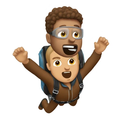 Man skydive brown kurze Haar drei Tage bart sticker