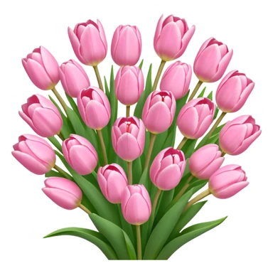 bouquet of tulips (baby pink colour) 25 flowers  sticker