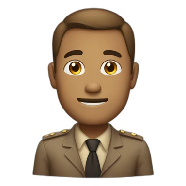 man with small eyes and light brown doing llp salution sticker