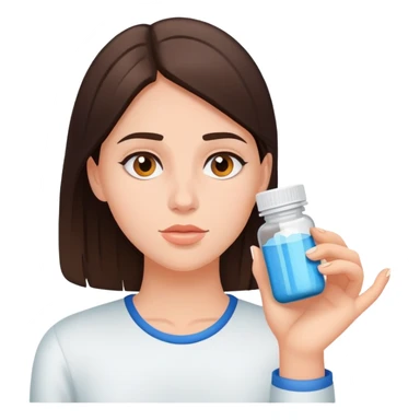 Young brunette taking Adderall sticker