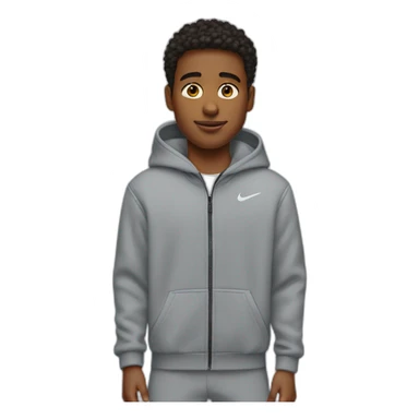 A young guy in a gray nike tech fleece sticker