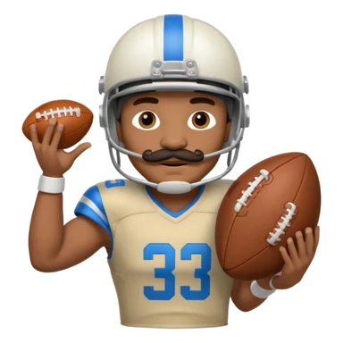 a fresh flour tortilla football player with a mustache sticker
